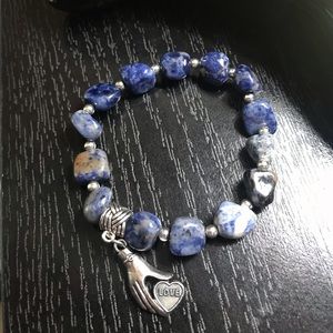 Handmade bracelet Lapis Lazuli & pyrite inclusions